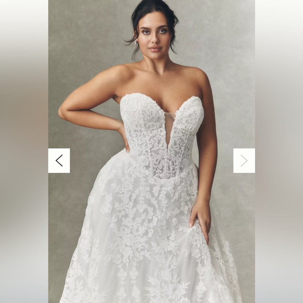 Pronovias x Anthropologie Weddings Kareny Basque-Waist Wedding Gown NWT